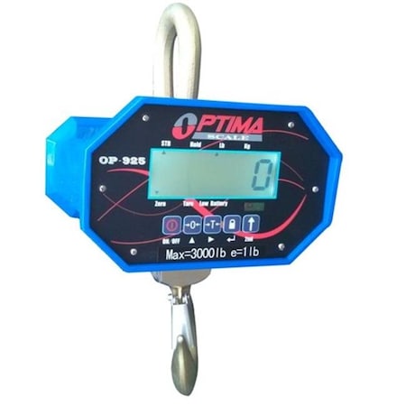Optima Scales Optima Scales OP-925B-20000 Heavy-Duty Crane Scale - 20000 lbs x 10 lb. LCD Display OP-925B-20000